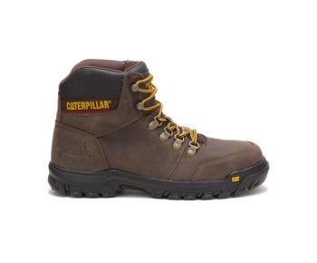 Caterpillar Work Boots South Africa Outline Steel Toe Brown - Cat Boots For Men - AW8356710